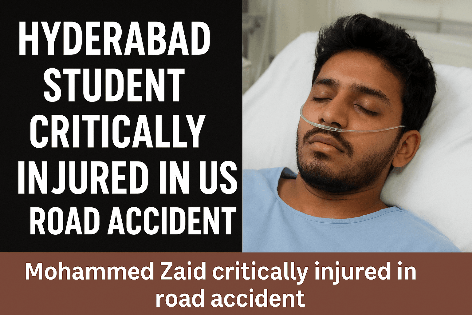 Hyderabad student Mohammed Zaid critically injured in a road accident in Connecticut, US, family appeals for government support