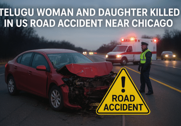 Telugu woman and daughter from Mancherial killed in tragic US road accident near Chicago