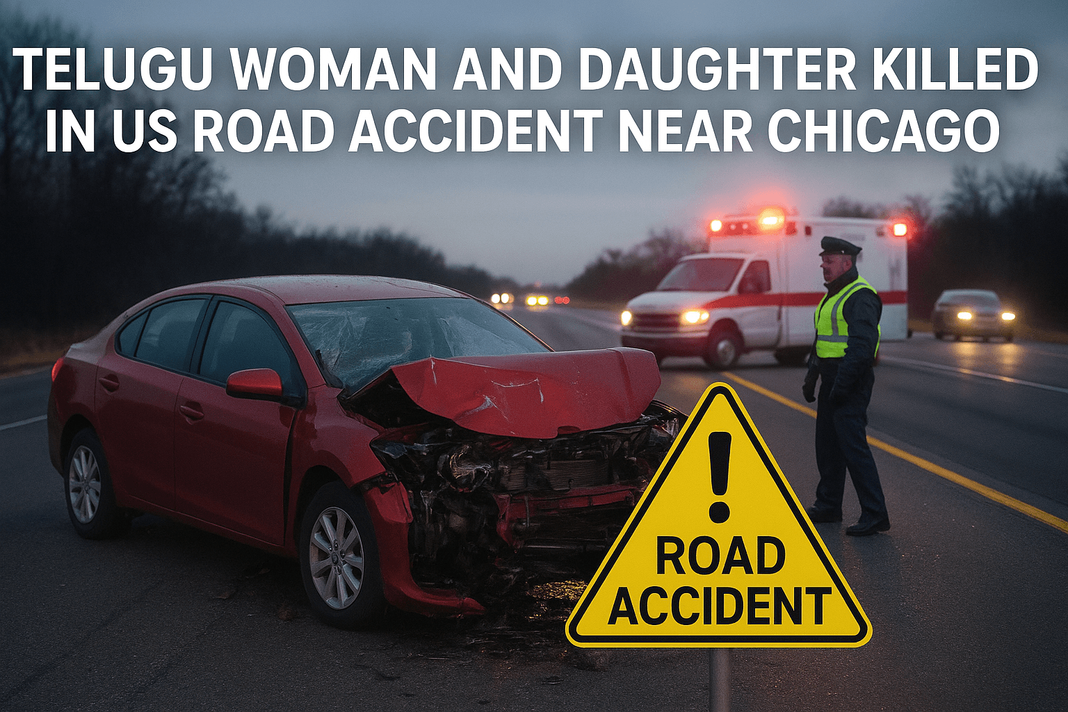 Telugu woman and daughter from Mancherial killed in tragic US road accident near Chicago