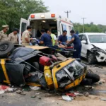 Auto rickshaw accident near Paloncha Indira Colony that claimed the life of a Hyderabad degree student
