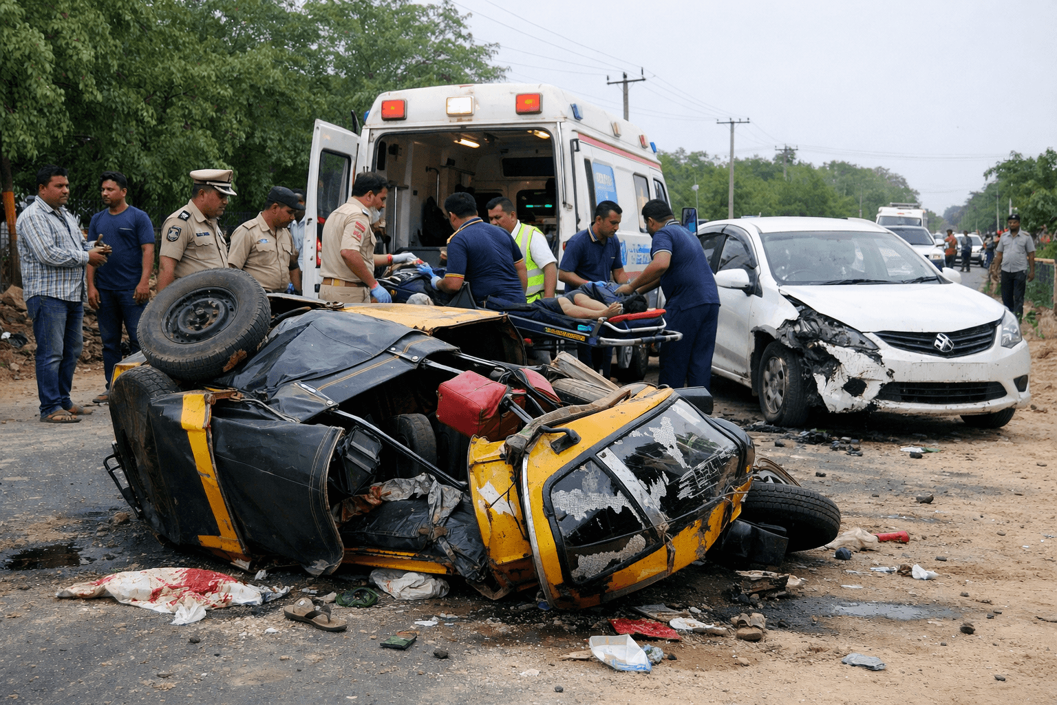 Auto rickshaw accident near Paloncha Indira Colony that claimed the life of a Hyderabad degree student